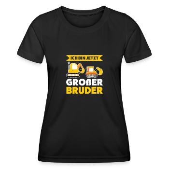 Großer Bruder Bagger Grosser Bruder Geschenk - Frauen Funktions-T-Shirt - Schwarz - Vorne - AI Model Female 172 light (172cm)
