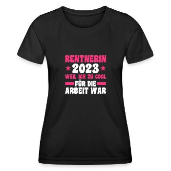 Rentnerin 2023 Rente Rentnerin Geschenk - Frauen Funktions-T-Shirt - Schwarz - Vorne - AI Model Female 172 light (172cm)