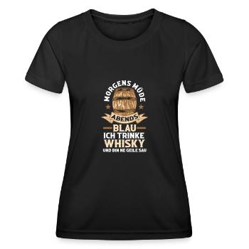 Whisky Alkohol Whiskyliebhaber Geschenk - Frauen Funktions-T-Shirt - Schwarz - Vorne - AI Model Female 172 light (172cm)