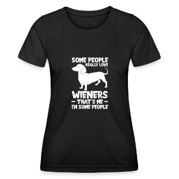 dachshund wiener wiener geschenk - Frauen Funktions-T-Shirt - Schwarz - Vorne - AI Model Female 172 light (172cm)