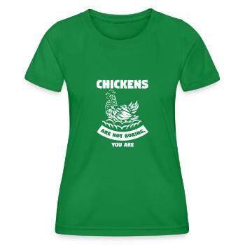 Hühnerhaltung Tierhaltung Geschenk - Frauen Funktions-T-Shirt - Kelly Green - Vorne - AI Model Female 172 dark (172cm)