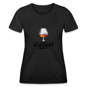 Whiskey trinken Whiskey trinken Whiskey Geschenk - Frauen Funktions-T-Shirt - Schwarz - Vorne - AI Model Female 172 light (172cm)