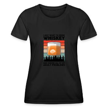 Whiskey trinken Whiskey trinken Whiskey Geschenk - Frauen Funktions-T-Shirt - Schwarz - Vorne - AI Model Female 172 light (172cm)