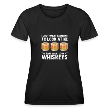 Whiskey trinken Whiskey trinken Whiskey Geschenk - Frauen Funktions-T-Shirt - Schwarz - Vorne - AI Model Female 172 light (172cm)
