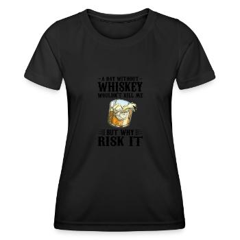 Whiskey trinken Whiskey trinken Whiskey Geschenk - Frauen Funktions-T-Shirt - Schwarz - Vorne - AI Model Female 172 light (172cm)