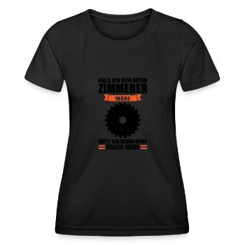 Zimmermann Beruf Zimmerei Geschenk - Frauen Funktions-T-Shirt - Schwarz - Vorne - AI Model Female 172 light (172cm)