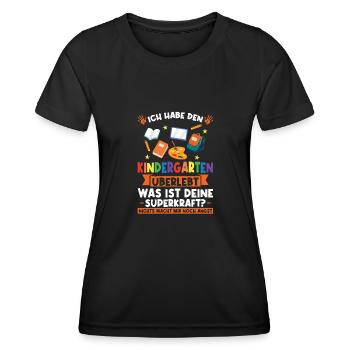 Kindergarten Abschluss Kindergartenkind Geschenk - Frauen Funktions-T-Shirt - Schwarz - Vorne - AI Model Female 172 light (172cm)