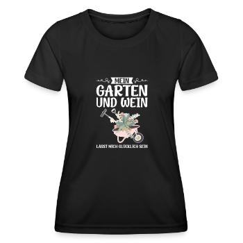 Garten Wein Gartenliebhaber Geschenk - Frauen Funktions-T-Shirt - Schwarz - Vorne - AI Model Female 172 light (172cm)