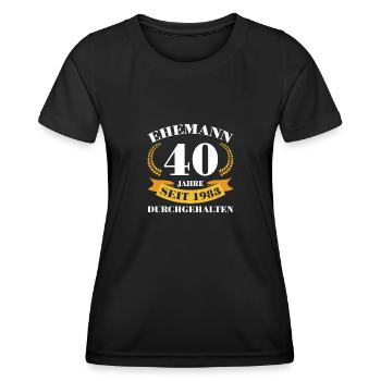 40. Hochzeitstag Ehemann Rubinhochzeit Geschenk - Frauen Funktions-T-Shirt - Schwarz - Vorne - AI Model Female 172 light (172cm)