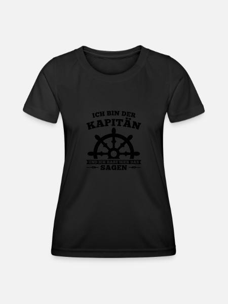 Boot Kapitän booten Geschenk - Frauen Funktions-T-Shirt - Schwarz