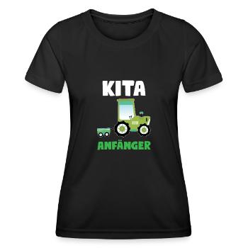 Kita Anfänger Traktor Kita-Anfang Geschenk - Frauen Funktions-T-Shirt - Schwarz - Vorne - AI Model Female 172 light (172cm)