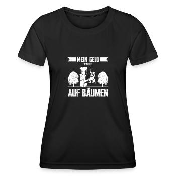 Baumpfleger Forstwirt Kettensäge Geschenk - Frauen Funktions-T-Shirt - Schwarz - Vorne - AI Model Female 172 light (172cm)