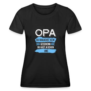 Opa Familie Enkelkind Geschenk - Frauen Funktions-T-Shirt - Schwarz - Vorne - AI Model Female 172 light (172cm)