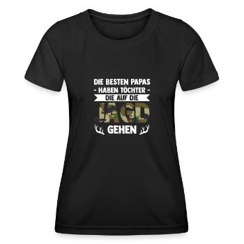 Jäger Papa Jägerin Geschenk - Frauen Funktions-T-Shirt - Schwarz - Vorne - AI Model Female 172 light (172cm)