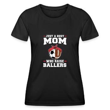 baller fussball baller Geschenk - Frauen Funktions-T-Shirt - Schwarz - Vorne - AI Model Female 172 light (172cm)