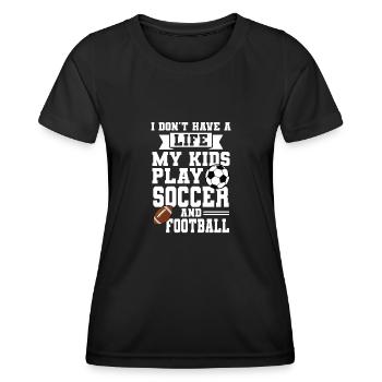 baller fussball baller Geschenk - Frauen Funktions-T-Shirt - Schwarz - Vorne - AI Model Female 172 light (172cm)