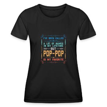 pop-pop Vatertag pop-pop Geschenk - Frauen Funktions-T-Shirt - Schwarz - Vorne - AI Model Female 172 light (172cm)