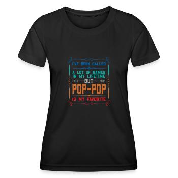pop-pop Vatertag pop-pop Geschenk - Frauen Funktions-T-Shirt - Schwarz - Vorne - AI Model Female 172 light (172cm)