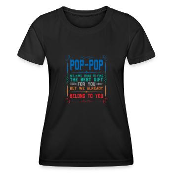 pop-pop Vatertag pop-pop Geschenk - Frauen Funktions-T-Shirt - Schwarz - Vorne - AI Model Female 172 light (172cm)