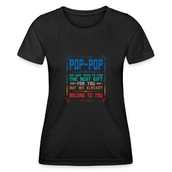 pop-pop Vatertag pop-pop Geschenk - Frauen Funktions-T-Shirt - Schwarz - Vorne - AI Model Female 172 light (172cm)