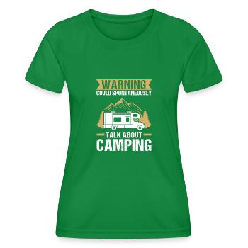 Campen Camping Campingplatz Geschenk - Frauen Funktions-T-Shirt - Kelly Green - Vorne - AI Model Female 172 dark (172cm)