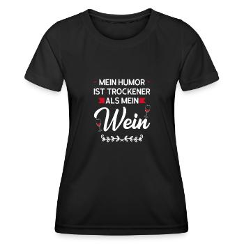 Wein Riesling Weinglas Geschenk - Frauen Funktions-T-Shirt - Schwarz - Vorne - AI Model Female 172 light (172cm)