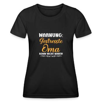 Oma Familie Enkelkind Geschenk - Frauen Funktions-T-Shirt - Schwarz - Vorne - AI Model Female 172 light (172cm)