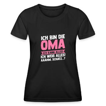 Oma Familie Enkelkind Geschenk - Frauen Funktions-T-Shirt - Schwarz - Vorne - AI Model Female 172 light (172cm)
