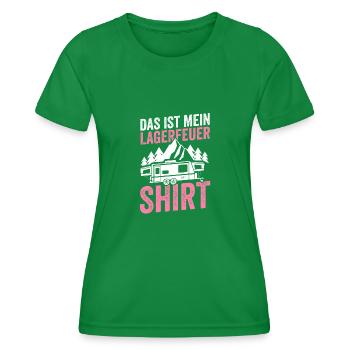 Camping Camper Caravan Geschenk - Frauen Funktions-T-Shirt - Kelly Green - Vorne - AI Model Female 172 dark (172cm)