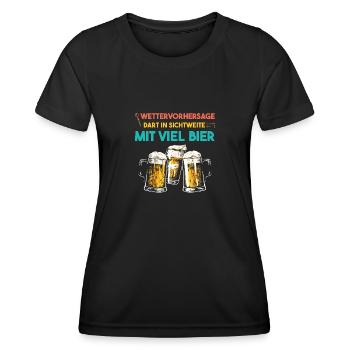 Darts Bier Darts Spieler Geschenk - Frauen Funktions-T-Shirt - Schwarz - Vorne - AI Model Female 172 light (172cm)