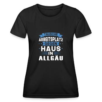 Allgäu Schwäbisch Süddeutschland Geschenk - Frauen Funktions-T-Shirt - Schwarz - Vorne - AI Model Female 172 light (172cm)