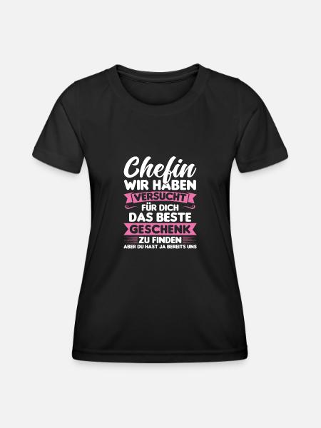 Chef Chefin Geschenk - Frauen Funktions-T-Shirt - Schwarz