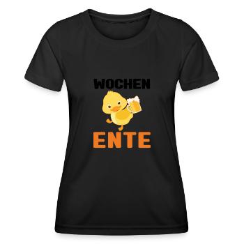 Lustig Ironie Ente Ente Sarkasmus Geschenk - Frauen Funktions-T-Shirt - Schwarz - Vorne - AI Model Female 172 light (172cm)