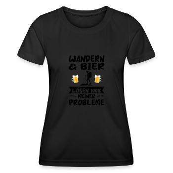 Wandern Bier Bergsteigen Geschenk - Frauen Funktions-T-Shirt - Schwarz - Vorne - AI Model Female 172 light (172cm)