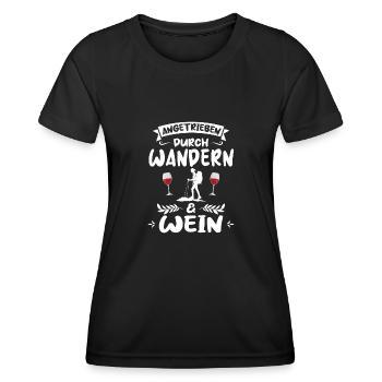 Wandern Wein Bergsteiger Geschenk - Frauen Funktions-T-Shirt - Schwarz - Vorne - AI Model Female 172 light (172cm)