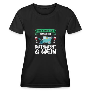 Gartenarbeit Wein Gartenbau Geschenk - Frauen Funktions-T-Shirt - Schwarz - Vorne - AI Model Female 172 light (172cm)