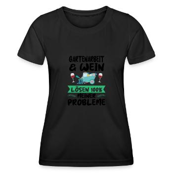 Gartenarbeit Wein Gartenliebhaber Geschenk - Frauen Funktions-T-Shirt - Schwarz - Vorne - AI Model Female 172 light (172cm)