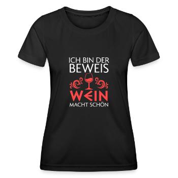 Wein Alkohol Weintrinker Geschenk - Frauen Funktions-T-Shirt - Schwarz - Vorne - AI Model Female 172 light (172cm)