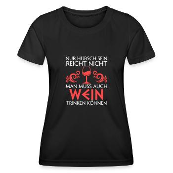 Wein Alkohol Weinliebhaber Geschenk - Frauen Funktions-T-Shirt - Schwarz - Vorne - AI Model Female 172 light (172cm)