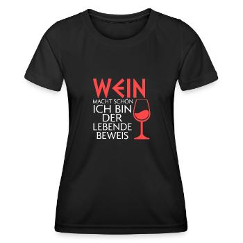 Wein Alkohol Rotwein Geschenk - Frauen Funktions-T-Shirt - Schwarz - Vorne - AI Model Female 172 light (172cm)