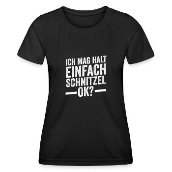 Schnitzel Wiener Wiener Geschenk - Frauen Funktions-T-Shirt - Schwarz - Vorne - AI Model Female 172 light (172cm)