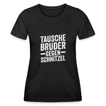 Schnitzel Wiener Wiener Schnitzel Geschenk - Frauen Funktions-T-Shirt - Schwarz - Vorne - AI Model Female 172 light (172cm)