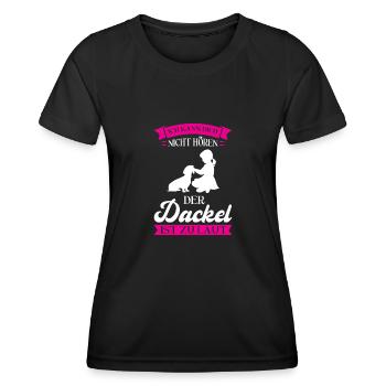 Dackel Hund Hundefreunde Geschenk - Frauen Funktions-T-Shirt - Schwarz - Vorne - AI Model Female 172 light (172cm)