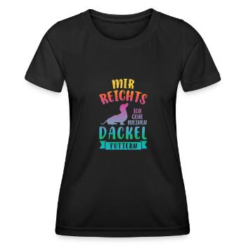 Dackel Hund Hundefreunde Geschenk - Frauen Funktions-T-Shirt - Schwarz - Vorne - AI Model Female 172 light (172cm)