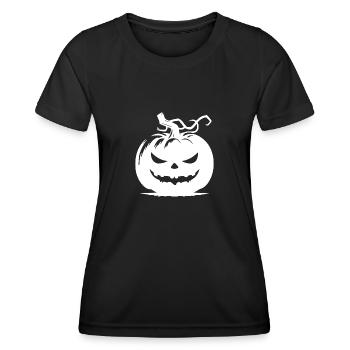 Frecher magischer Kürbis mit frechem Grinsen - Frauen Funktions-T-Shirt - Schwarz - Vorne - AI Model Female 172 light (172cm)