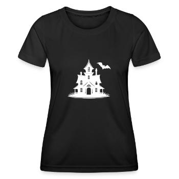 Unheimliches Spukhaus Kinder Halloween Style - Frauen Funktions-T-Shirt - Schwarz - Vorne - AI Model Female 172 light (172cm)