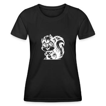 drôle dessin au crayon dessin animé écureuil - T-shirt sport Femme - noir - Devant - AI Model Female 172 light (172cm)