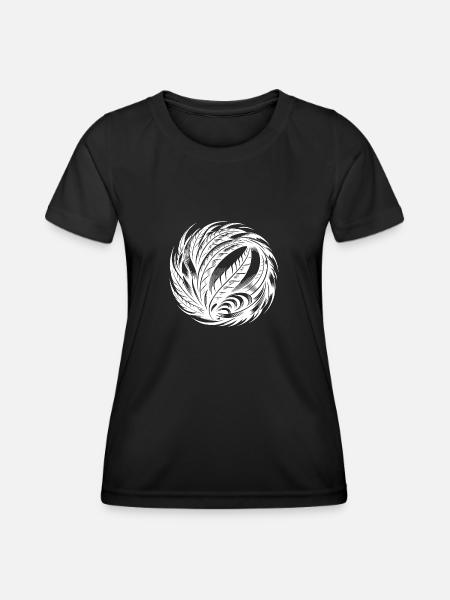 Spiritual Bird Feather Ball Meditation Symbol - Women's Functional T-Shirt - black