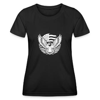 Drapeau des États-Unis et aigle aux griffes déployées - T-shirt sport Femme - noir - Devant - AI Model Female 172 light (172cm)