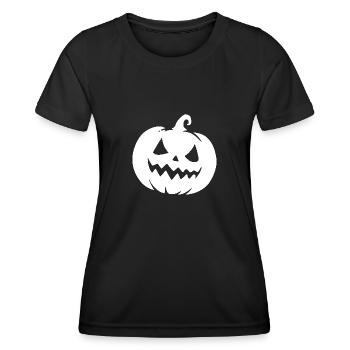 Lanterne citrouille magique coquine avec un sourire effronté - T-shirt sport Femme - noir - Devant - AI Model Female 172 light (172cm)